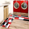 FNLNDO Red Black Grey White Kitchen Rugs and Mats Set