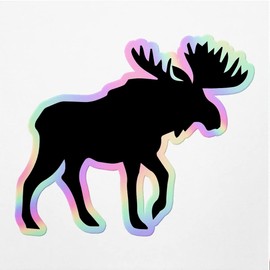 Holographic Decal Stickers Of Moose Silhouette Premium Waterproof Vinyl Decal Stickers For Laptop Phone Accessory Helmet Car Window Mug Tuber Cup Door Wall Decoration ANDVER3726681HO110422