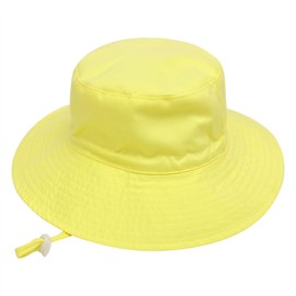 QIYIENDIAN Baby Sun Hat Wide Brim Beach Hats Bucket Hat for Infant Toddler and Kids UPF 50+(Yellow,1-2 Years)