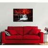 Conipit Black White and Red Wall Art Red Tree Waterfall