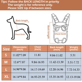 Dog Backpack Carrier, Adjustable Pet Carrier Backpack, Pet Front Dog Backpack, Legs Out, Easy-Fit for Hiking Traveling for Small Medium Dogs, Breathable Dog Rucksack (Black-XL)