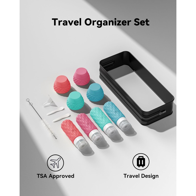 Travel Bottles for Toiletries Silicone Travel Size Containers 3.4oz 1.7oz