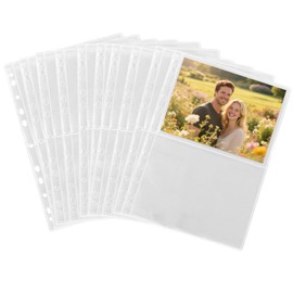 30 Stücke Klarsichthüllen A4 Glasklar 60 Gitter Transparent Doppelseite Fotokoffer Postkartenhüllen 2 Fächer Klarsichthüllen für Fotos Postkarten Schutzhüllen (2 Taschen)