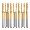 sourcing map 10Pcs 2.2mm Titanium Coat Carbide End Mill Engraving