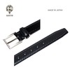 KIETH Men's Belt, Antique Style Punched Leather, Black, 1.3 inches