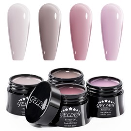Gellen Builder Nail Gel - 4 Colors Nail Extension Gel Set Nude Gray Brown Purple Hard Gel Builder Nail Strengthener Nail Art Manicure Set
