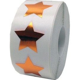 Metallic Bronze Star Shape Stickers 1 Inch 500 Adhesive Labels