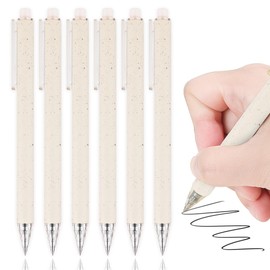RIANCY Gel Pens, 6 Pcs 0.5mm Black Ink Pens Fine Point Aesthetic Pens Smooth Writing Pen Cute Office School Supplies Gifts for Women Men