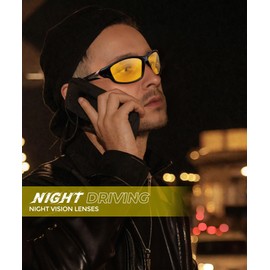 QALLY Polarized-Sunglasses-Men Sports Mens-Sunglasses: Sun-Glasses with UV400 Protection for Driving Golf Fishing Running