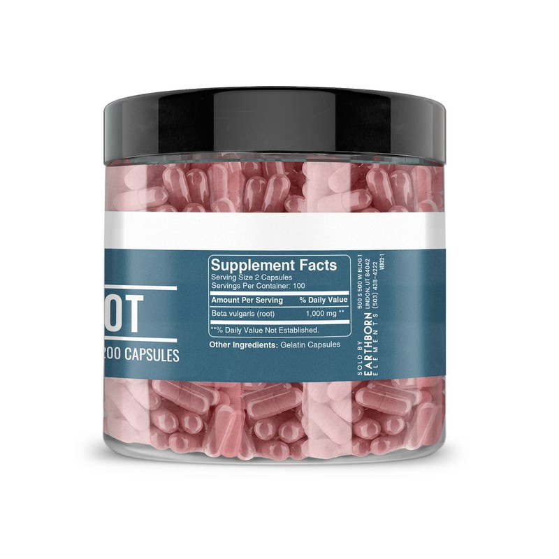 Earthborn Elements Beet Root 200 Capsules, Pure & Undiluted, No