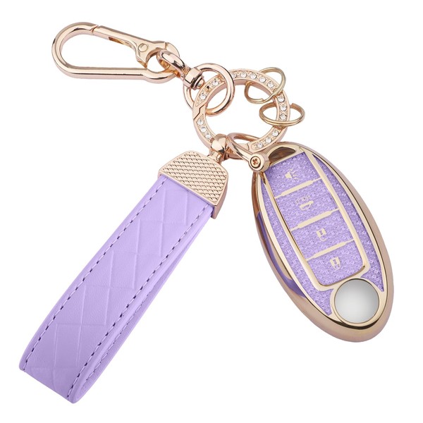 Seedwee for Nissan 4 Buttons Key fob Cover, Soft TPU