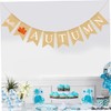 STOBAZA 3pcs Maple Leaves Banner Linen Thanksgiving Bunting Swallowtail Garland