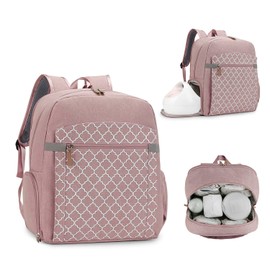 Breast Pump Backpack for Spectra S1,S2 for Working Moms - Diaper Bag Backpack With Laptop Sleeve, Large Capcity for Outdoor Travel (Pink)