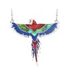 Colourful Macaw Parrot Necklace in Sterling Silver – Paua Shell
