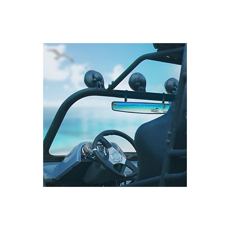 Motobiker 15" Wide Rear View Race Mirror Convex Mirror with
