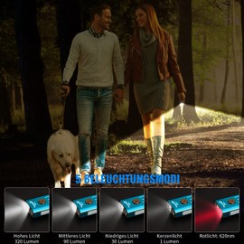 TrustFire Mini Torch Key Ring, 2 in 1 Torch Red Light 5 Light Modes LED Torch Small Torch for Camping, Hiking, Night Vision, Night Fishing, Emergency Blue