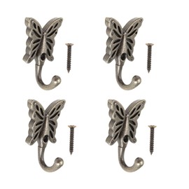 SG Store 4 Pcs Butterfly Shaped Wall Hooks Antique Decorative Wall Hooks for Bedroom Bathroom Kitchen Clothes Hat Coat Towel with Screws Bronze