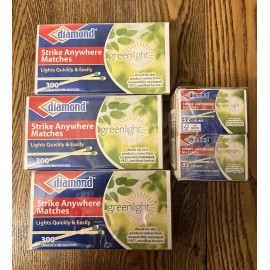 (4 Boxes) (300 & 32 Per Box) Greenlight Diamond Strike Anywhere Matches New