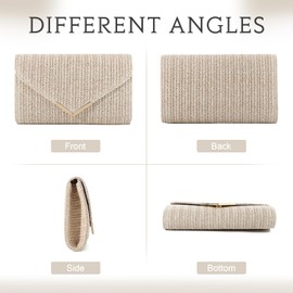 LHHMZ Women's Straw Clutch Bag Summer Evening Bag Raffia Rattan Clutch Braided Beach Handbag Wedding Travel Party Clutch, beige