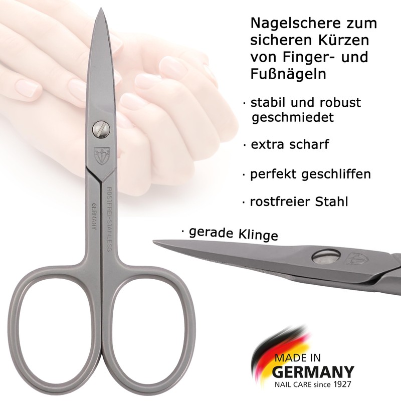 Drei Schwerter Nail Scissors, Straight Blade, Nail Scissors for Precise