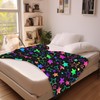 Glitter Stars Throw Blankets for Bed,Star Flannel Blanket for Unisex,Bright