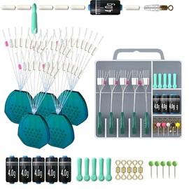 5 piece set Rubbers Fishing Bobber Stopper 7 in 2 Fishing Floats Stops Small Black Oval Float Stops for Coarse Fishing Size M Fishing Beads 0.1 to 0.16mm Line Stops Fishiing and Sinker