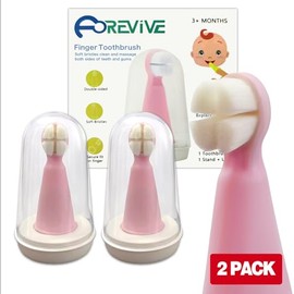 Baby Finger Toothbrush for Infants and Toddlers 0 to 3 Years – Soft Silicone Teething Brush with Tongue Cleaner | Gentle Gum Massager for Newborns, Ba