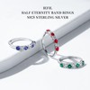 Iefil Birthstone Rings for Women - 925 Sterling Silver Stackable