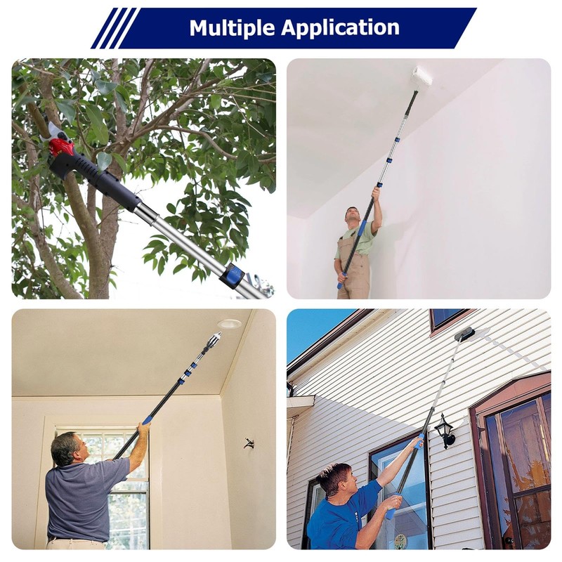 Hammrit 12FT Telescopic Extension Pole | 3-12FT Adjustable Aluminum Paint