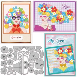 GLOBLELAND Cutting Dies for Fashionable Women for Crafts Scrapbooking Metal Flowers Lady Cutting Dies Sunglasses Punches for Card Making Embossing Photo Album Crafts