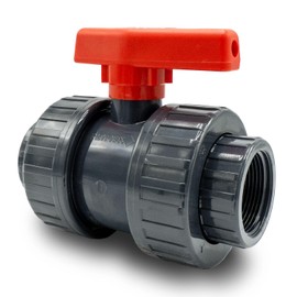 Baumaxxe PVC Ball Valve 1 1/2 Inch Internal Thread (G1 1/2) I Shut-off Valve 2-Way PN10 Screw Connection Radially Expandable I For AG Fittings Pool Piping Pond Aquaristics Drainage Irrigation I bm038