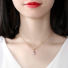 Kaletine Sterling Silver 925 Ladybug Bead Charms in Rose Gold Fit Bracelet for Women DIY Jewelry Makers