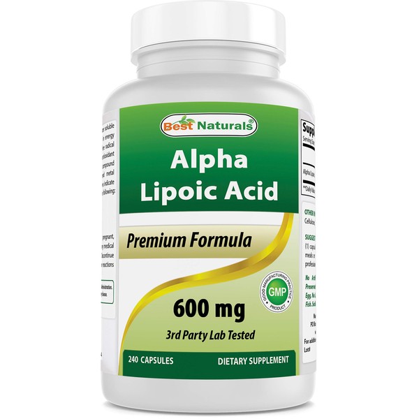 Best Naturals Est Alpha Liopic Acid 600 Mg Capsule with Powerful Antioxidant, 240 Count