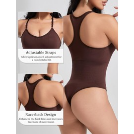 Maeau Women's Bodysuit, Shapewear, Body Shaper, Abdominal Tightening, Tights, Inner Corset Girdle, High Elasticity, Beautiful Buttocks, Hip Up, Large Size, Braun, S