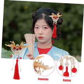 IWOWHERO Elegant Dragon Horn Hair Clip for Girls Set of 2 Chinese Hair Accessories Barrettes for Teens