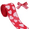 CABODYALS 10M 65mm Love Ribbon Red Polyester Printed Valentine Wired