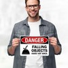 Danger Falling Objects Hard Hat Area With Symbol Sign, 10x7