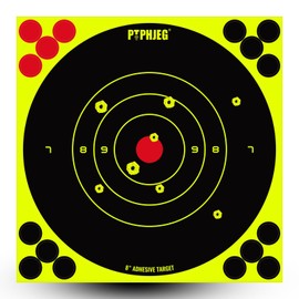 PTPHJEG Bright Fluorescent Yellow Adhesive Splatter Shooting Targets 8x8 Inches (25 Pack)