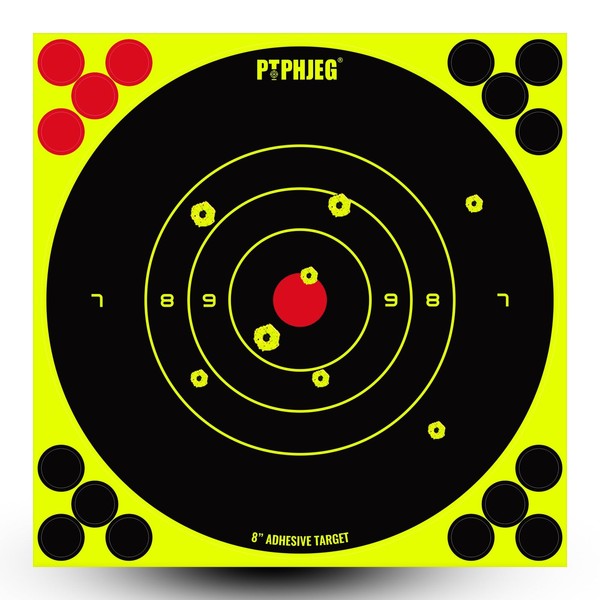 PTPHJEG Bright Fluorescent Yellow Adhesive Splatter Shooting Targets 8x8 Inches