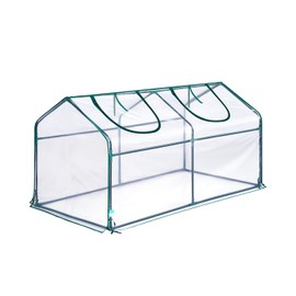 Quictent Mini Greenhouse, Portable Quick-Setup Small Tabletop Waterproof UV Protected PVC Cover Shelter for Outdoors/Indoors W/ Raised Base for Garden Plant Seed Starting, 71"x36"x36" Clear
