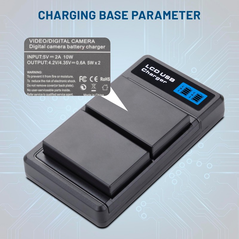 2-Pack EN-EL9 EN EL9a Batteries with USB-C Dual Charger Compatible