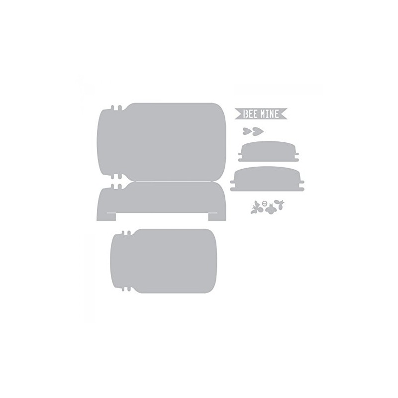 Sizzix 660372 Thinlits Die Set, Card, Jar Fold Jen Long,