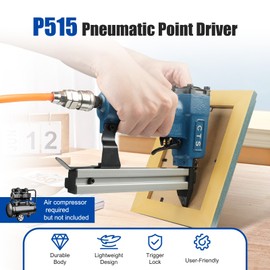 P515 Pneumatic Flexible Point Driver with 1000 Flexible Point Nails, Air Picture Framing Nailer with Trigger Lock for Securing Frames Back