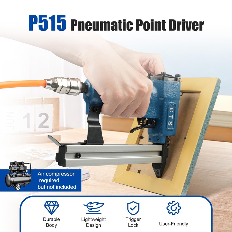 P515 Pneumatic Flexible Point Driver with 1000 Flexible Point Nails,