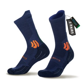 BRISIRA 3 Pairs of Bamboo Compression Socks for Men and Women, Compression Socks with Heel Pad, Anti-Blister Socks, Running Socks, Hiking Socks with Ventilation Mesh and Arch Support, Size 35-51, 3