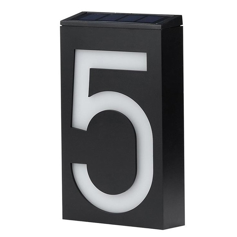 Outdoor Solar Power LED Number Sign Light House Hotel Store