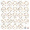 CHGCRAFT 24 Pcs Leaf Open Bezel Charm Alloy Hollow Frame