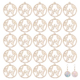 CHGCRAFT 24 Pcs Leaf Open Bezel Charm Alloy Hollow Frame Pendant Open Frame Pendant Charms for Resin Jewellery Making DIY Earring Keychain Necklace Kit