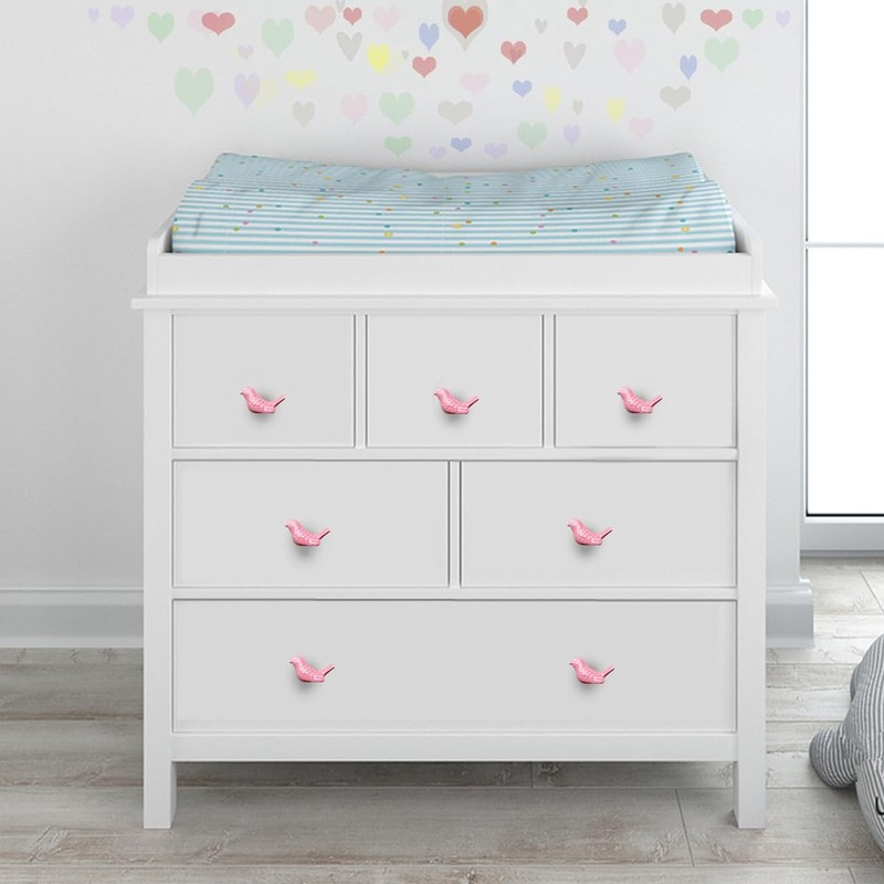 6 Pack Drawer Knobs Ceramic Cabinet Handles Bird Shape Cupboard