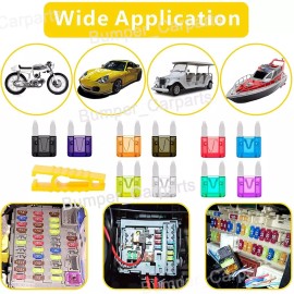 Luck_Mall 120 PC Low Profile Mini Car Fuse Auto Car Motorcycle SUV Fuses Kit APM ATM